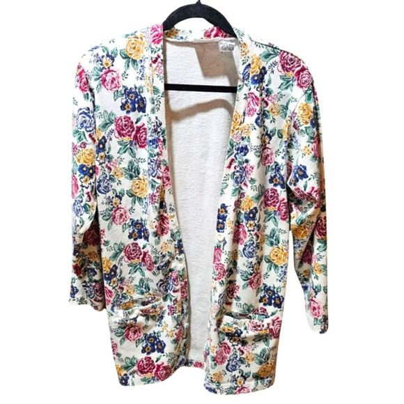 Vintage Preview International Oversized Floral Cardigan Size XS - Picture 1 of 6